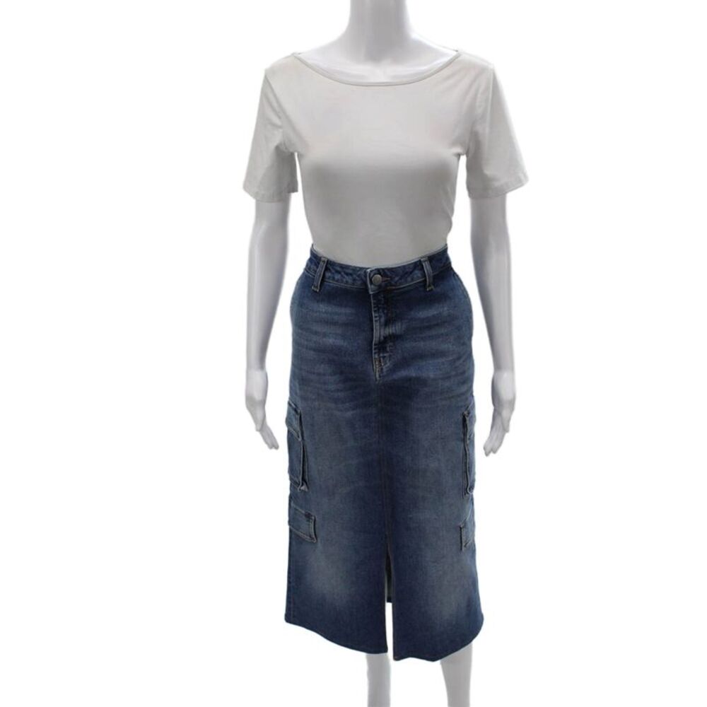 Heartless Jeans Women Blue Cargo Midi Skirt Cotton Size 30